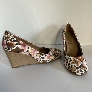 Aerosoles Floral Heels Women’s Size 8 Shoes 3 Inch Wedge Boho Fairy Cottagecore